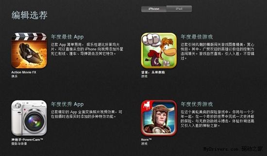 蘋果APP Store 2012年度最佳應用出爐